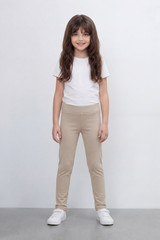 Girl's Tomato Store Second Skin Rib Leggings Smooth Solid Dye Surface Elastic Waistband Slim Stretch Fit