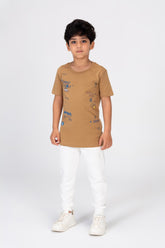 Boys T-shirt Printed On The Front And Back Made Of Cotton Comfortable Fit