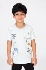Boys T-shirt Printed On The Front And Back Made Of Cotton Comfortable Fit