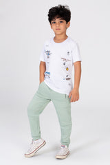 Boys T-shirt Printed On The Front And Back Made Of Cotton Comfortable Fit