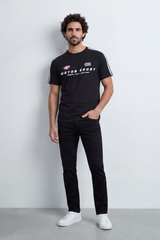 Men’s Tomato Store Track Speed T-Shirt Front Motorsport Logo Layout Back Speed 94 Racing Graphic Distressed Number Print Shoulder Stripe Detail Regular
