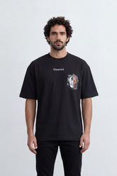 Men’s Tomato Store Archive Patch Graphic Oversize T-Shirt With Smooth Jersey Texture Small Front Typography Print