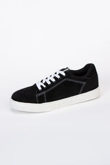 Mens Suede Sneakers With A Unique Design And Lace
