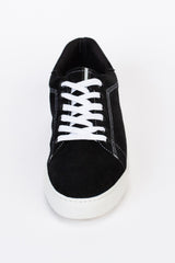 Mens Suede Sneakers With A Unique Design And Lace