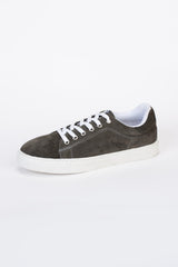 Mens Suede Sneakers With A Unique Design And Lace
