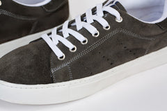 Mens Suede Sneakers With A Unique Design And Lace