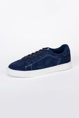Mens Suede Sneakers With A Unique Design And Lace
