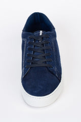 Mens Suede Sneakers With A Unique Design And Lace