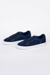 Mens Suede Sneakers With A Unique Design And Lace