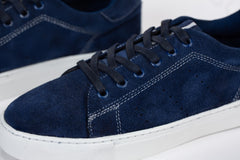 Mens Suede Sneakers With A Unique Design And Lace