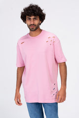 Mens Oversize T-shirt With Short Sleeves And A Round Neck
