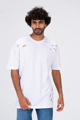 Mens Oversize T-shirt With Short Sleeves And A Round Neck