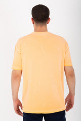 Mens Oversized Crew Neck Half Sleeves Cutting T-shirt