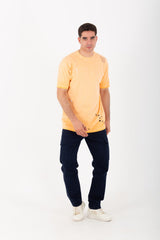 Mens Oversized Crew Neck Half Sleeves Cutting T-shirt