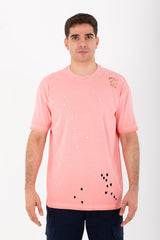 Mens Oversized Crew Neck Half Sleeves Cutting T-shirt