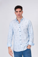 Mens Long Sleeve Printed Shirt With Comfortable Material For Every Day Fit