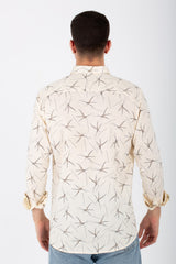Mens Slim Fit Shirt With Collar And Long Sleeves Printed In Poplin Material