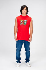 Men's Printed On The Front And Back Cut T-shirt With Summer Material And Colors
