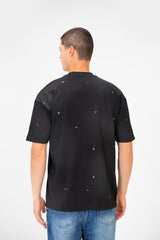 Men's Tie Die Dotted Short Sleeve Crew Neck Regular Fit T-Shirt