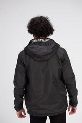 Men's Casual Full Zipper Waterproof Front Print Side Pockets Jacket With Unique Style