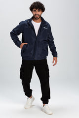 Men's Casual Full Zipper Front & Back Printed Waterproof Jacket With Unique Style