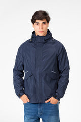 Men's Waterproof Hooded Jacket With Long Sleeves
