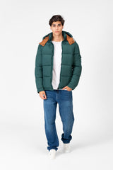 Men's Waterproof Puffer Hood Jacket With Pockets