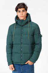 Men's Waterproof Puffer Hood Jacket With Pockets
