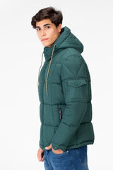 Men's Waterproof Puffer Hood Jacket With Pockets