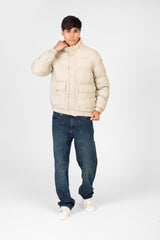 Men's Waterproof Puffer Jacket With Full Zip And Pockets