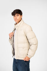 Men's Waterproof Puffer Jacket With Full Zip And Pockets