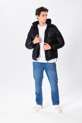 Men's Plain Waterproof Puffer Jacket With Pockets And Zippers