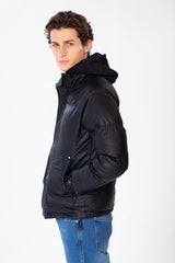 Men's Plain Waterproof Puffer Jacket With Pockets And Zippers