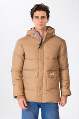 Men's Waterproof Puffer Jacket With Front Pockets