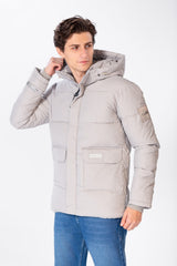 Men's Waterproof Puffer Jacket With Front Pockets