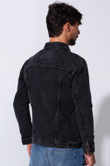 Men's Slim Fit Jeans Denim Jacket With Essential Details And Long Sleeves