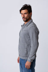 Men's Slim Fit Jeans Denim Jacket With Essential Details And Long Sleeves
