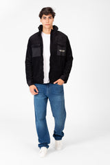 Men's Suede Hood Jacket With Front Pockets