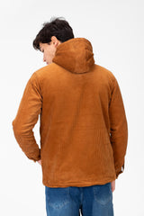 Men's Suede Hood Jacket With Front Pockets