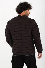 Men's Casual Full Zipper Waterproof Suede Puffer Jacket With Unique Style