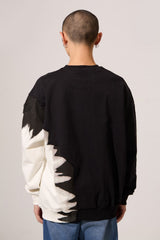 Men's Round Neck Sweatshirt Modern Design Long Sleeve Melton Oversize