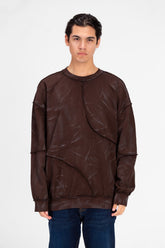 Men's Oversized Printed Crew Neck Sweatshirt