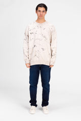 Men's Oversized Printed Crew Neck Sweatshirt