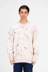Men's Oversized Printed Crew Neck Sweatshirt