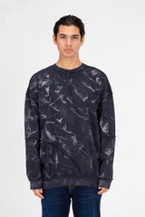 Men's Oversized Printed Crew Neck Sweatshirt