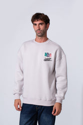 Men's Printed Regular Fit Round Neck Melton Cotton Sweatshirt