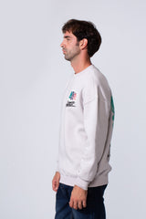 Men's Printed Regular Fit Round Neck Melton Cotton Sweatshirt