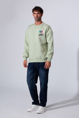 Men's Printed Regular Fit Round Neck Melton Cotton Sweatshirt