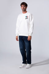 Men's Printed Regular Fit Round Neck Melton Cotton Sweatshirt