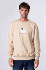 Men's Crew Neck Melton Sweatshirt Regular Fit With Front Print